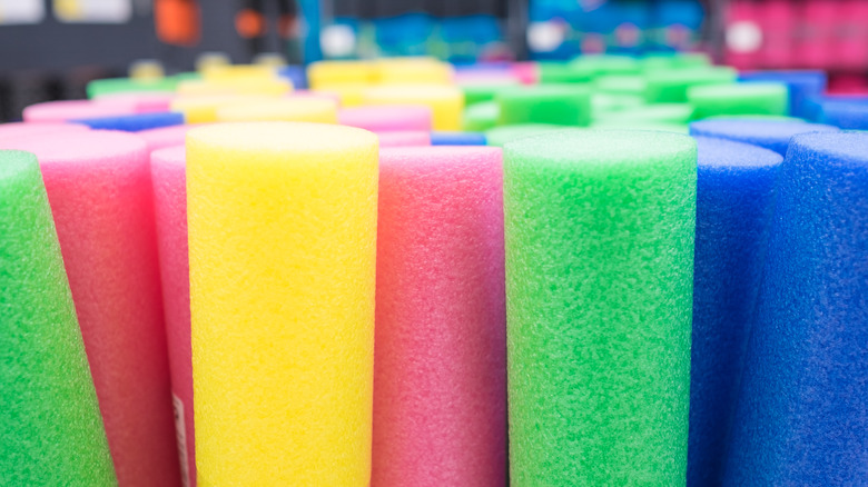 Colorful pool noodles