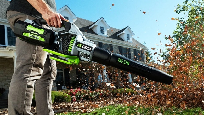 Man using EGO POWER+ leaf blower