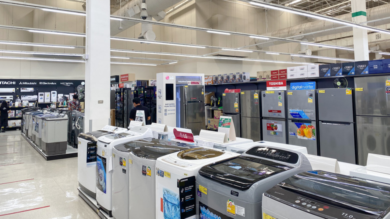 Appliance aisle at store