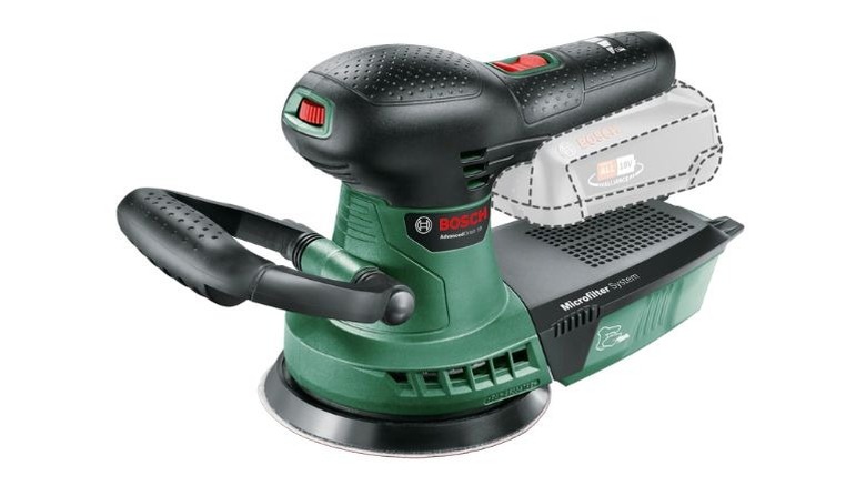Cordless Bosch sander on white background