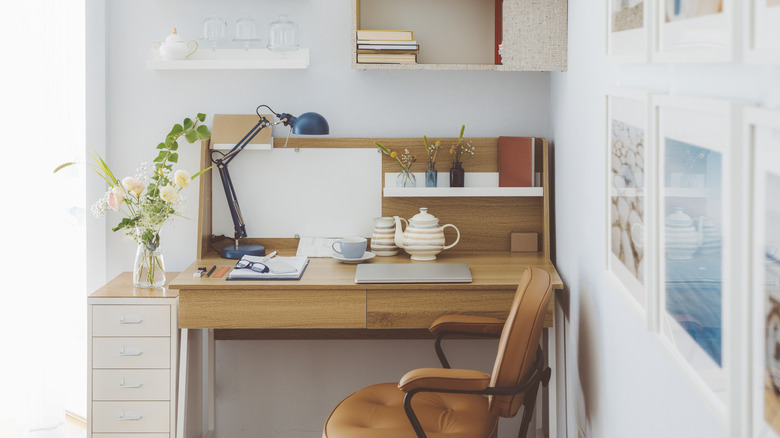 Home office in bedroom