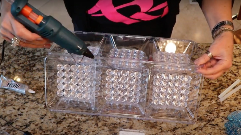 DIY glam chandelier