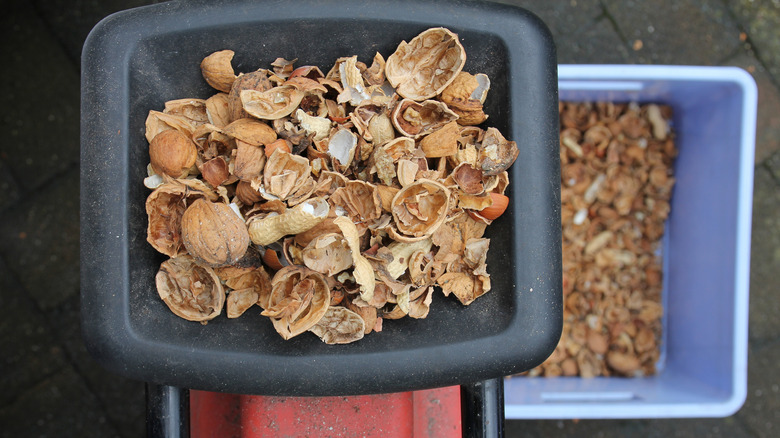 A special machine designed to crush walnut shells