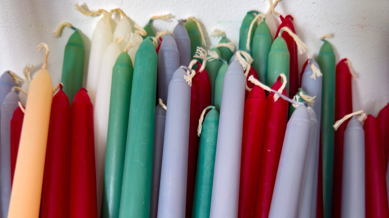 colorful taper candles