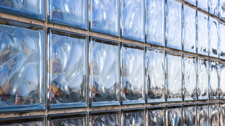 Close up image of glass blocks