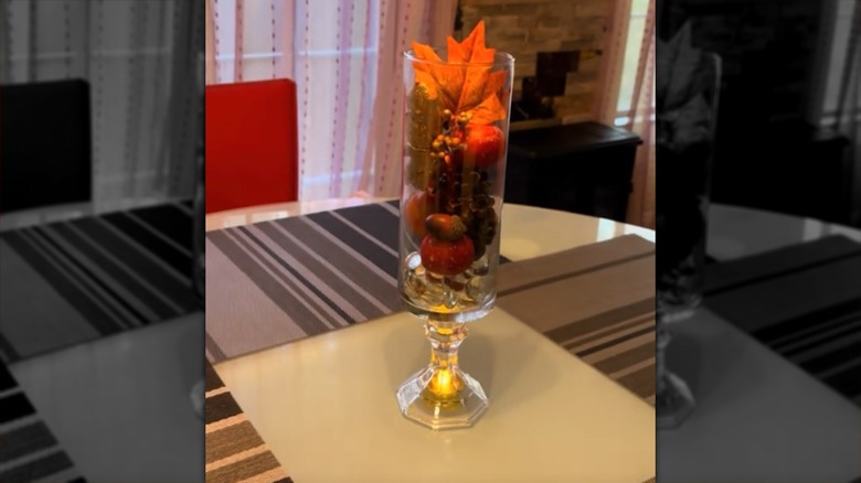 Thanksgiving candle arrangement from Dollar Tree items