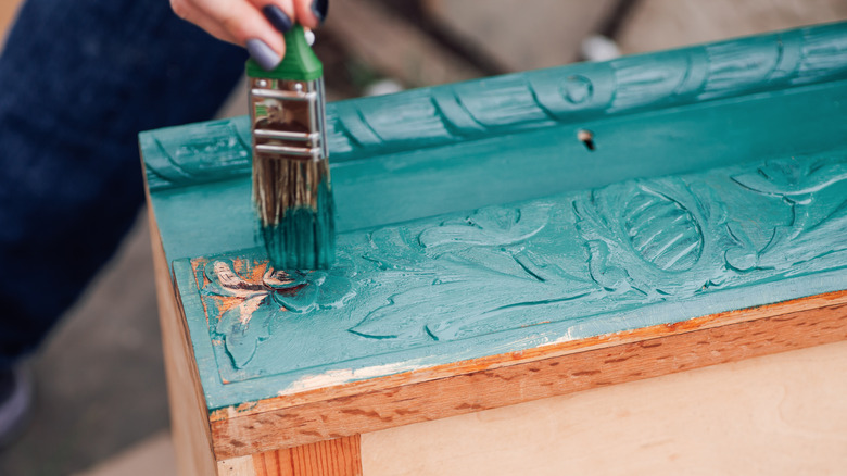 Painting dresser teal