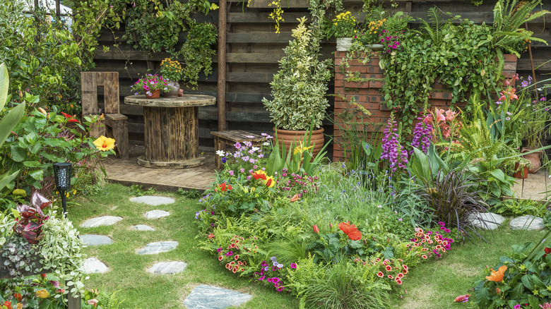 beautiful landscaped backyard and garden