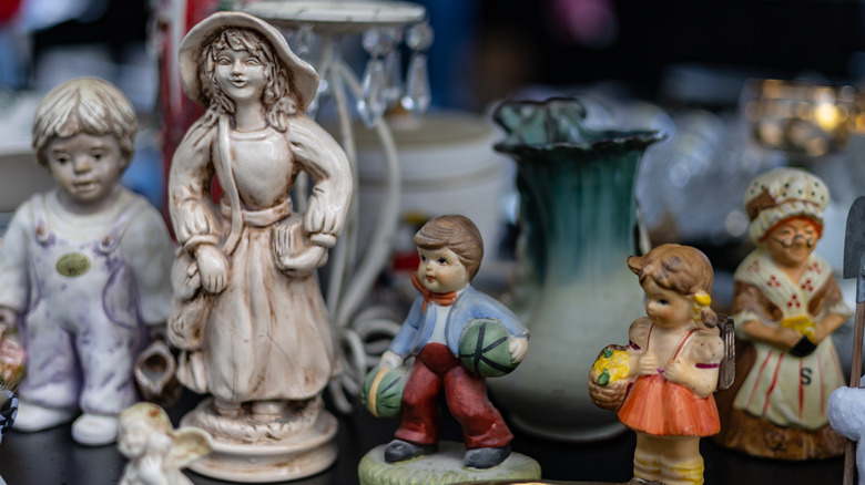 old fashioned ceramic figurine collection