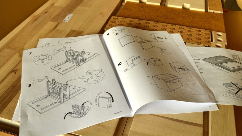 IKEA NORDEN instructions opened on table assembly