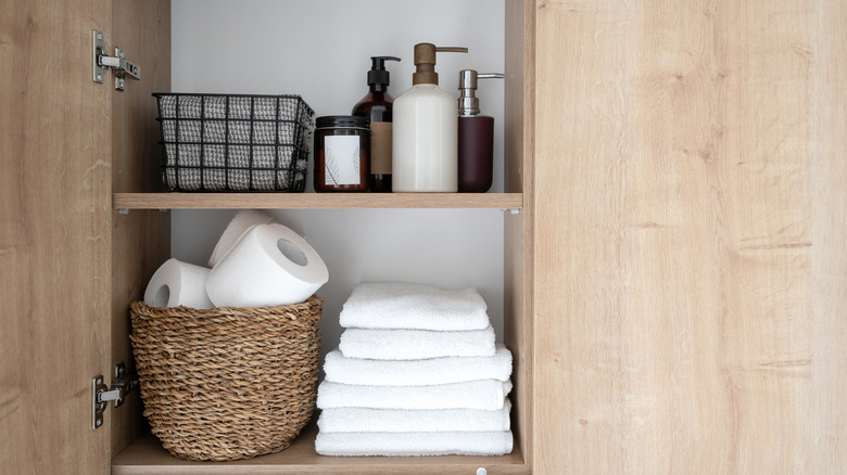 well organized cabinet