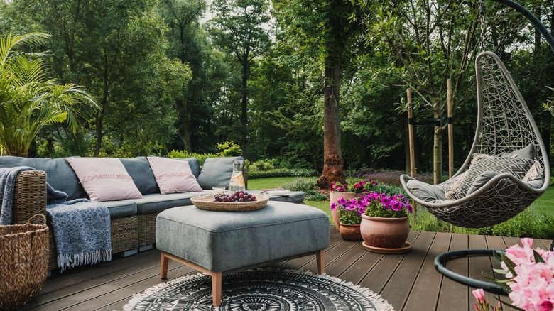 Backyard deck with furniture