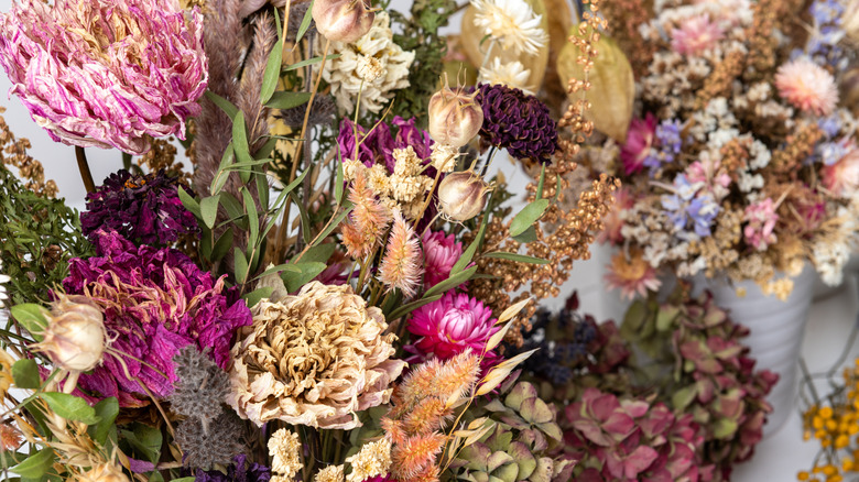 Dried florals in vases
