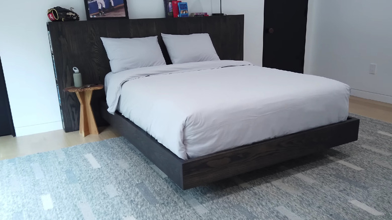 black DIY floating bed