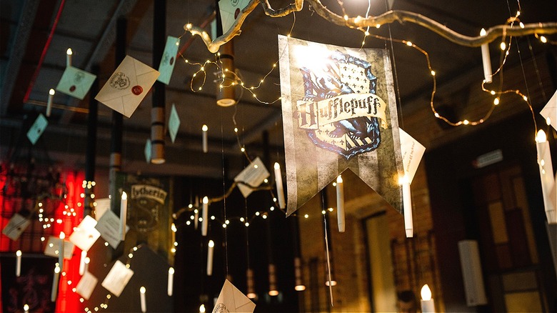 Candles hanging from a gym