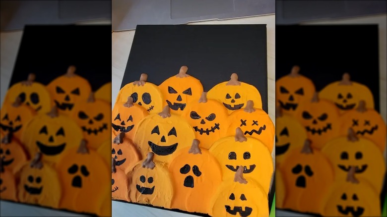 Textured pumpkin wall art