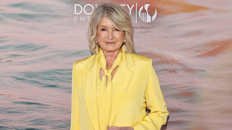 Martha Stewart in a bright yellow suit.