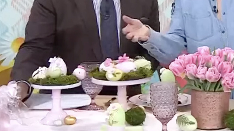 Martha Stewart on the Today Show, demonstrating how to make an Easter centerpiece.
