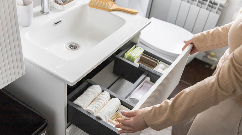 Organized bathroom drawer