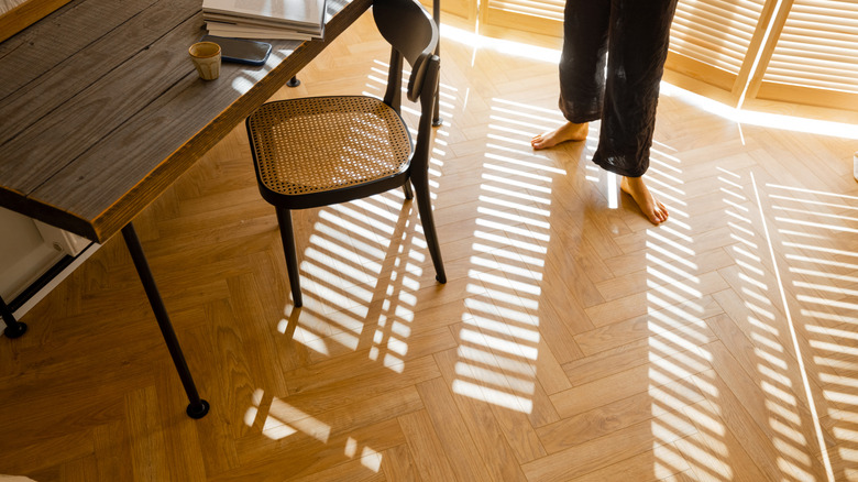 Modern herringbone floor