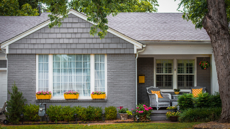 House with window boxes