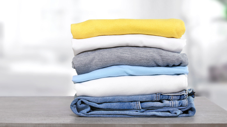 clean pile of laundry