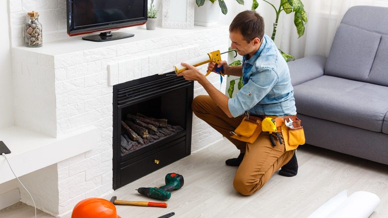 Fireplace installation 