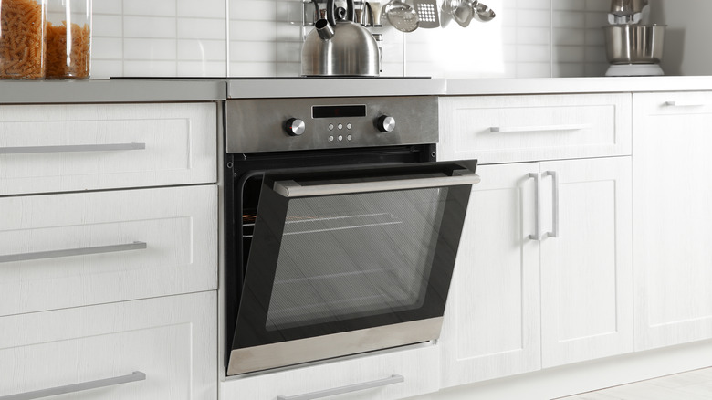 modern oven in kitchen