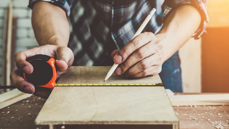 measuring piece of wood