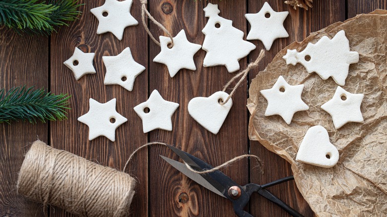 making ornaments with clay