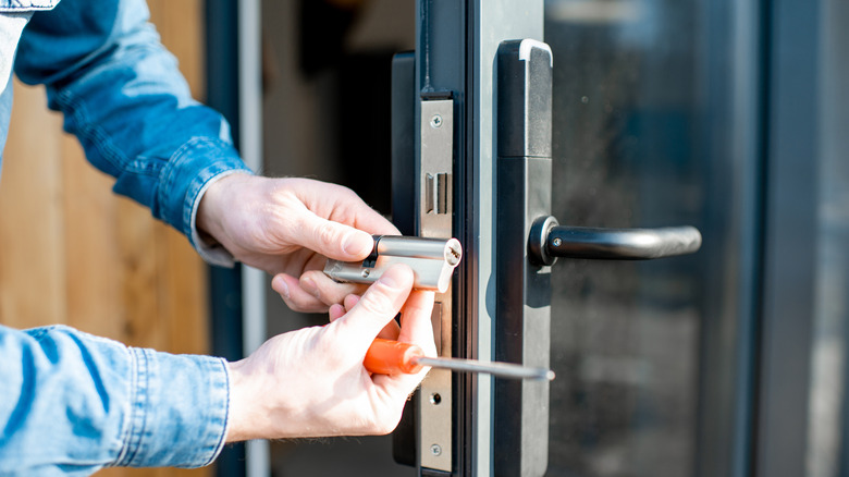 Installing a lock on the door