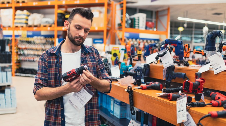 shopping at hardware store