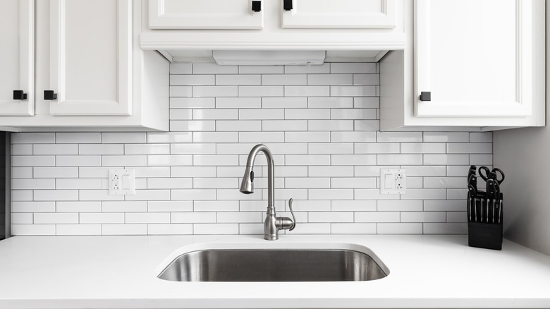 kitchen sink and cabinets