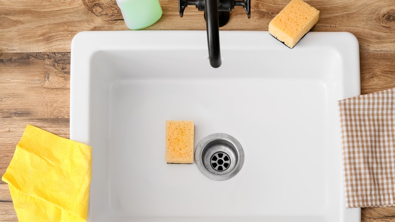 sponge in kitchen sink
