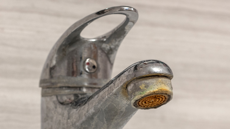 hard water build up on faucet
