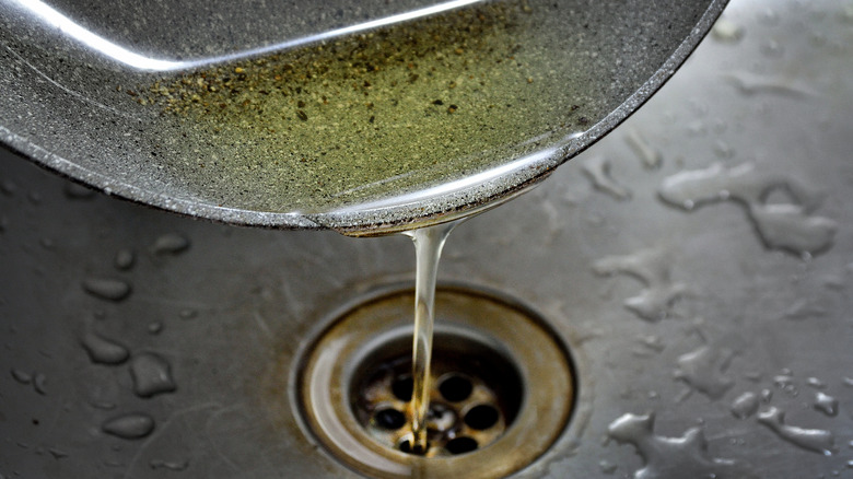 pouring grease down drain