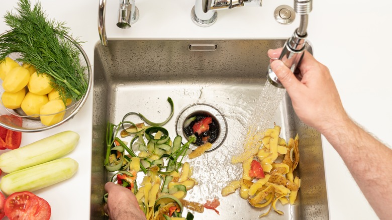food in sink