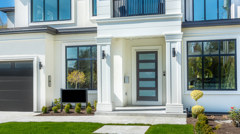 front door with glass