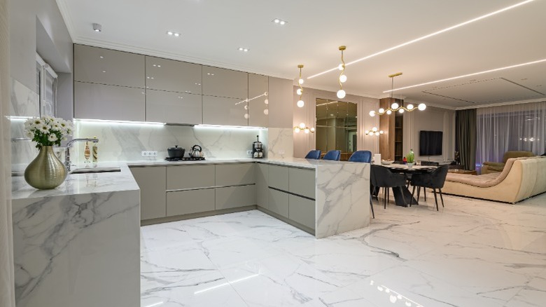 Marble floors and surfaces