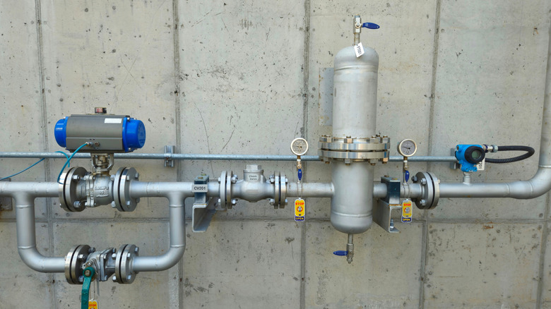 A bypass valve on a plumbing system