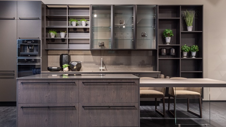 open shelving modern kitchen