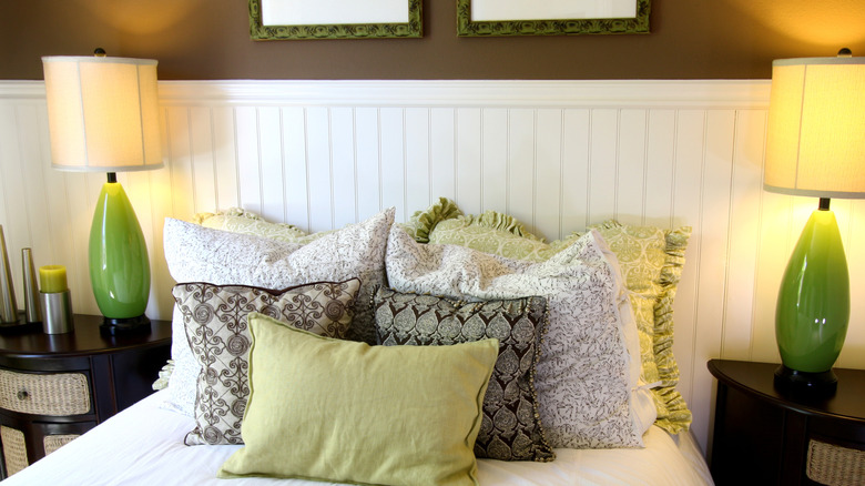 beadboard panel behind bed