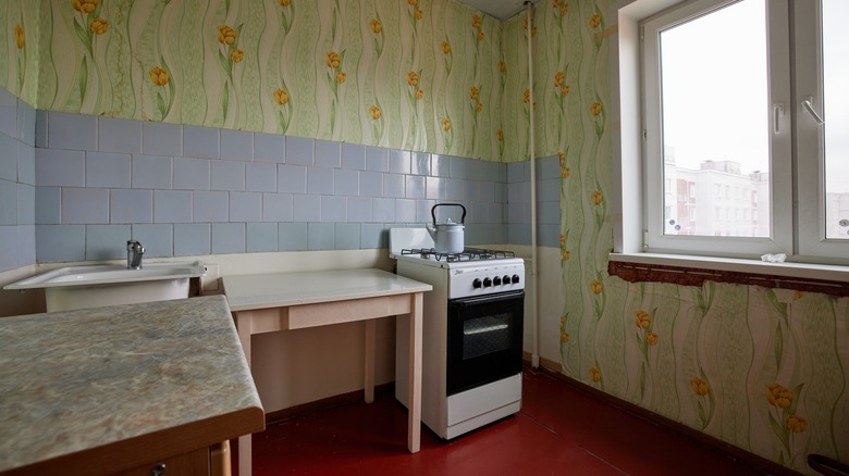 outdated poorly designed kitchen