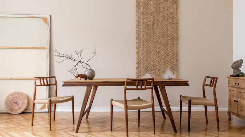 modern and earthy dining room
