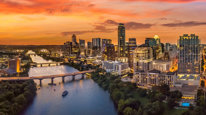 Austin, TX at sunset 