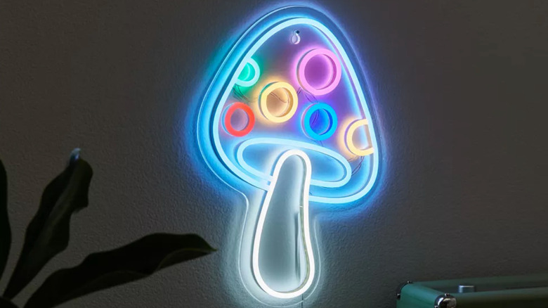 light up mushroom sign