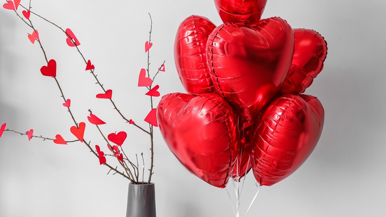 Valentine's Day balloons and decor