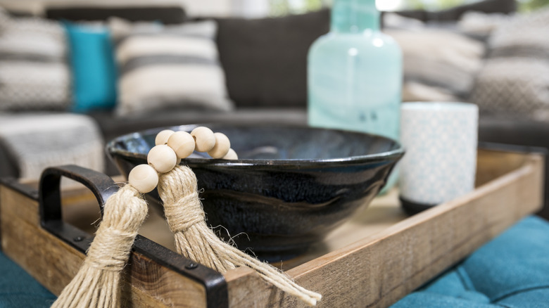 Decorative bowl on coffee table