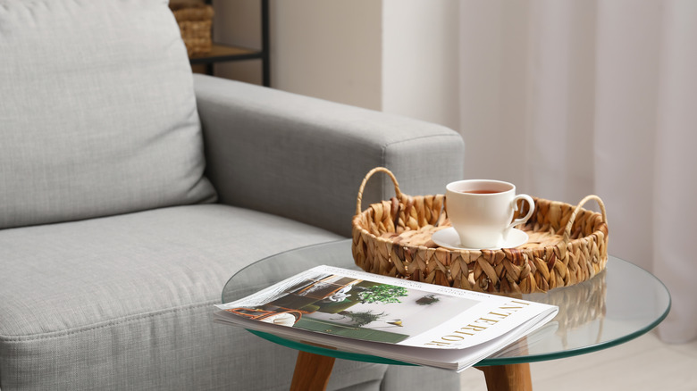 Tray on a coffee table