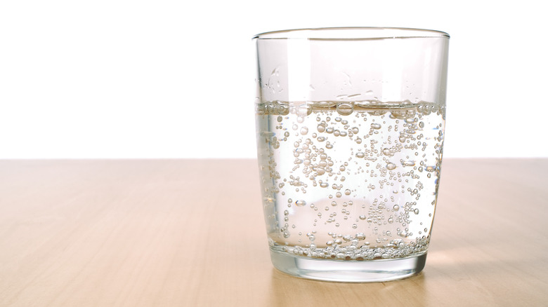 glass of carbonated water